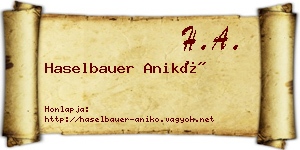 Haselbauer Anikó névjegykártya